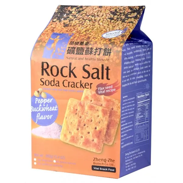 [ZHENG-ZHE] Rock Salt Soda Cracker (Pepper, Buckwheat and Flax Seed)(380g)