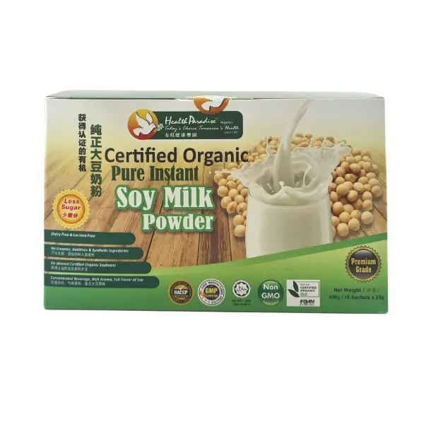 [HEALTH PARADISE] Organic Pure Instant Soy Milk Powder Less Sugar (25g x 18)