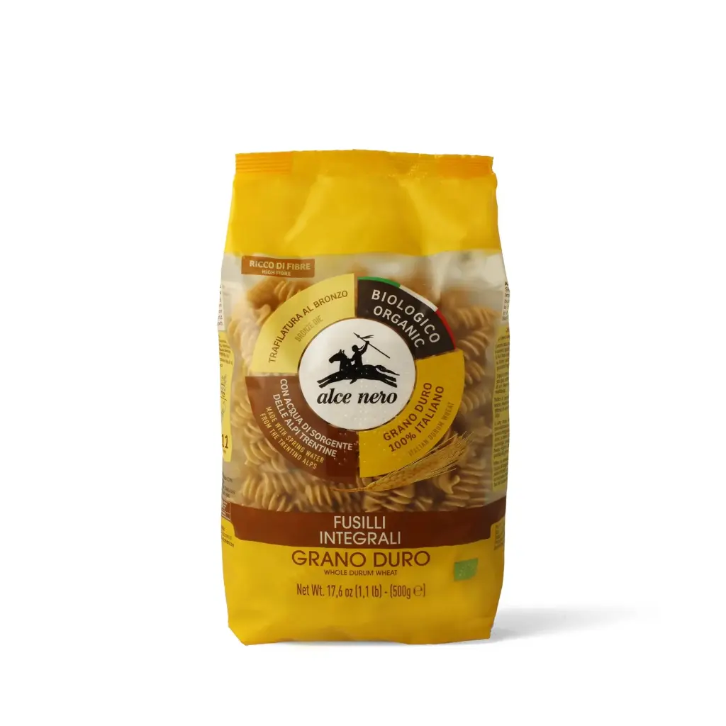 [ALCE NERO] Fusilli Integrali Grano Duro Whole Durum Wheat (500g)