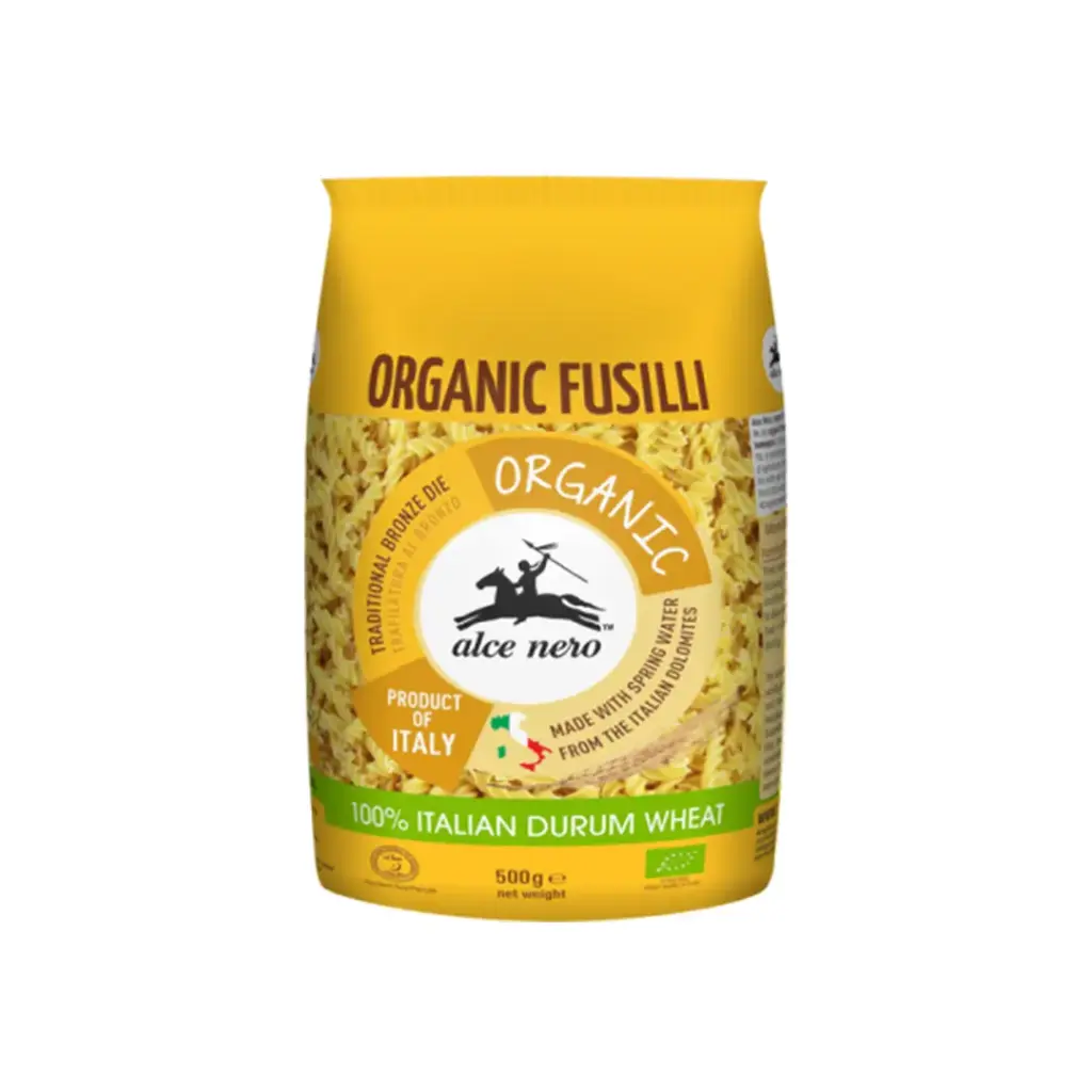 [ALCE NERO] Organic Fusilli 100% Italian Durum Wheat (500g)