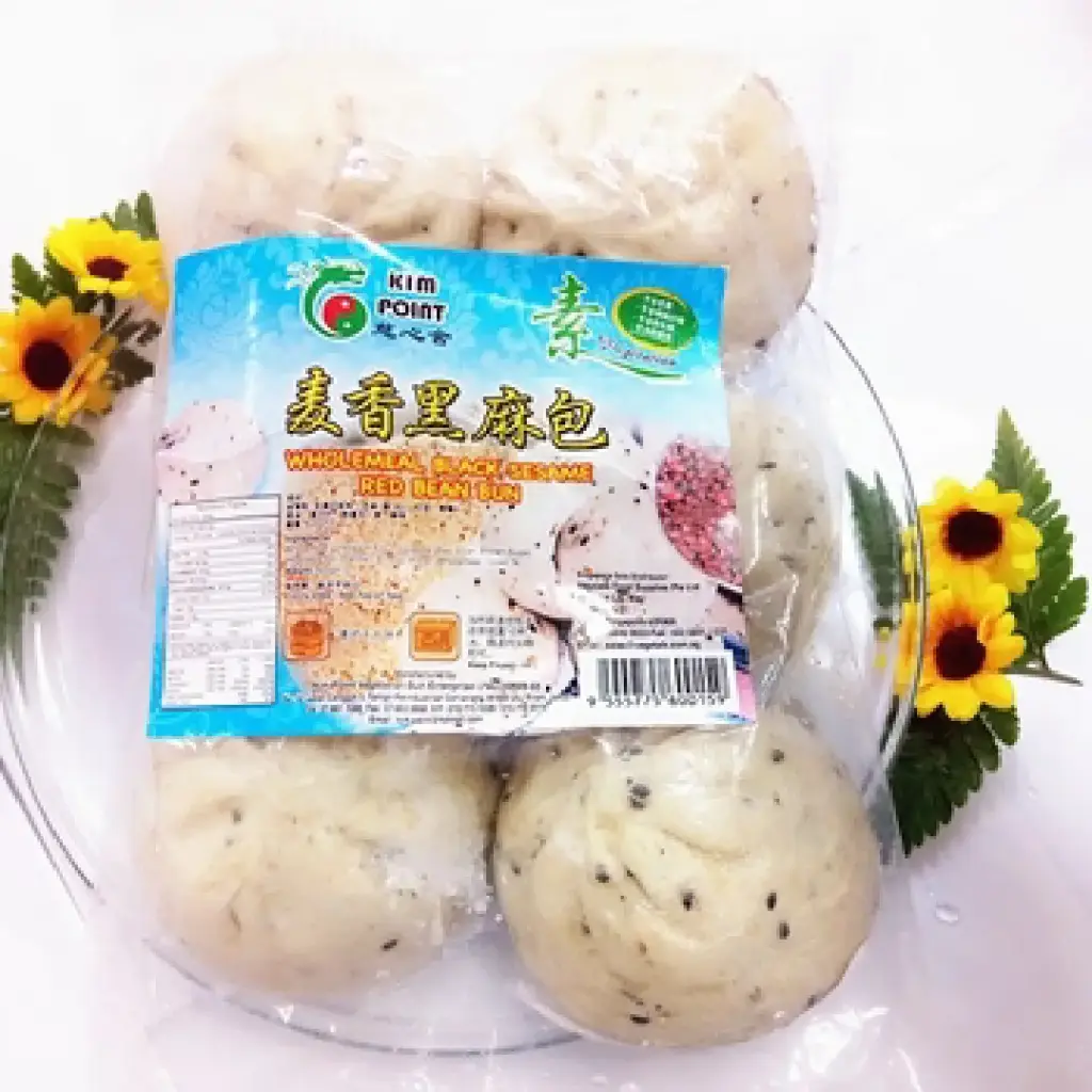 [KIM POINT] Wholemeal Black Sesame Red Bean Bun (500g)